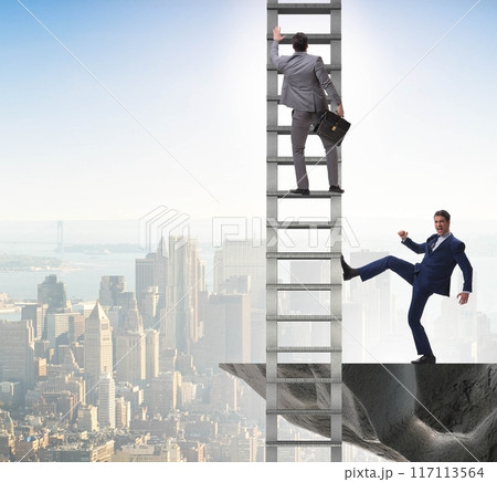 Business unethical competition concept with businessmen Business unethical competition concept with businessmen 117113564