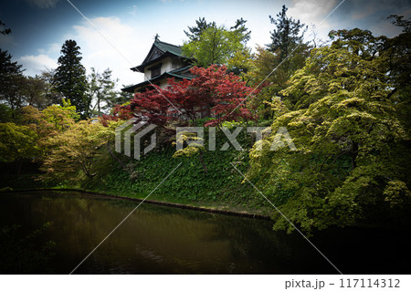 Hirosaki Castle in Aomori Japan from the rear 2024 117114312