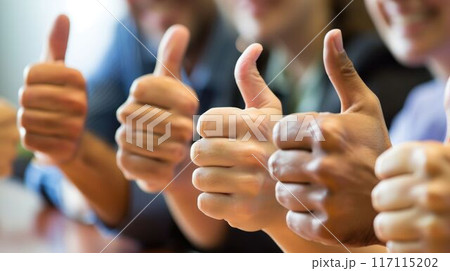 People of different races giving thumbs up AIG535 117115202