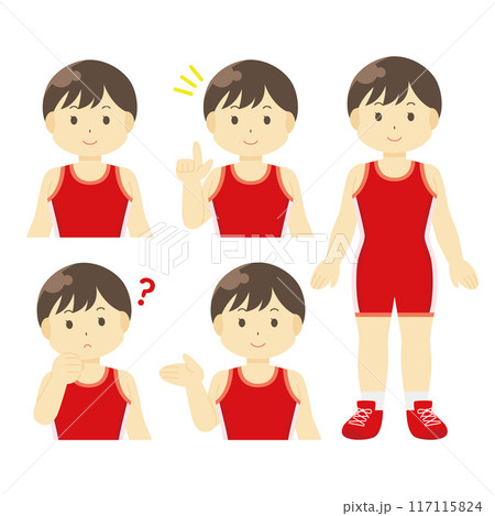 レスリングのユニフォームを着た女性のイラスト 117115824