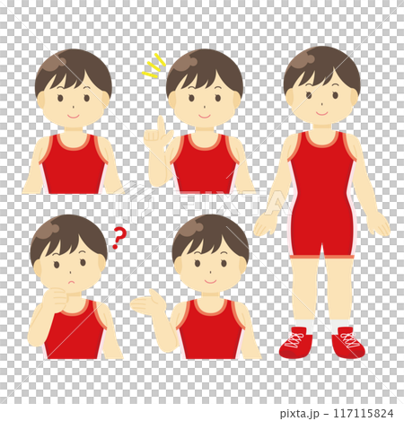 レスリングのユニフォームを着た女性のイラスト 117115824