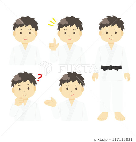 柔道着を着た男性のイラスト 117115831