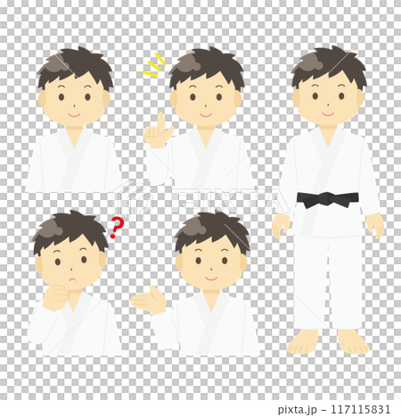 柔道着を着た男性のイラスト 117115831