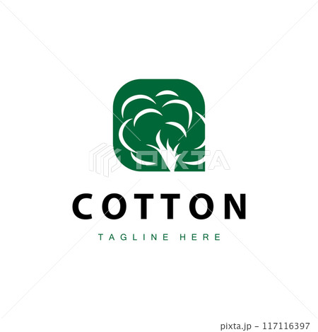 cotton logo design flower soft cotton organic plant textile material clothing illustration template cotton logo design flower soft cotton organic plant textile material clothing illustration template 117116397
