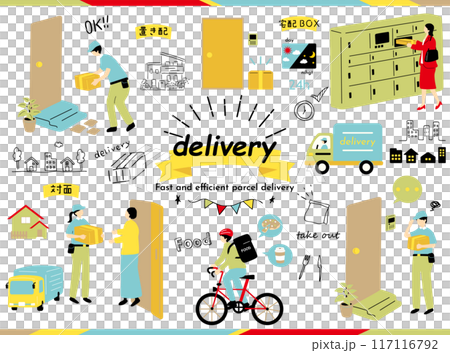 Delivery company illustration collection 117116792