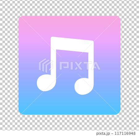 Pink and blue gradation | Simple music note mark 117116948