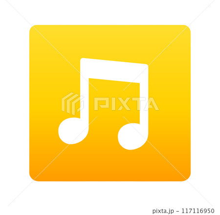 黄色のグラデーション|シンプルな音符マーク 黄色のグラデーション|シンプルな音符マーク 117116950