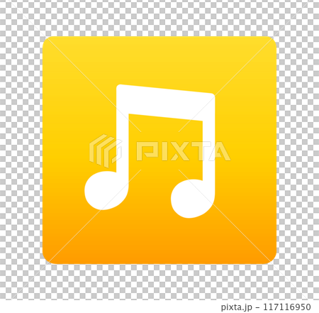 黄色のグラデーション|シンプルな音符マーク 黄色のグラデーション|シンプルな音符マーク 117116950