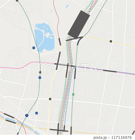 御徒町駅の半径1キロ地図_文字なし 117116978