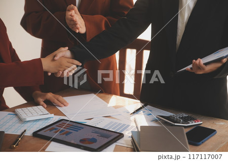 Image business mans handshake. Business partnership meeting successful concept 117117007