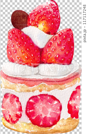 Strawberry dessert with food and drink watercolor png icon 117117248