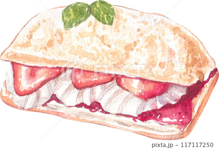 Strawberry dessert with food and drink watercolor png icon 117117250