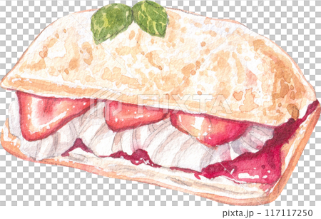 Strawberry dessert with food and drink watercolor png icon 117117250