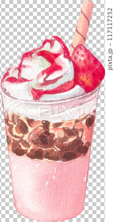 Strawberry dessert with food and drink watercolor png icon 117117252