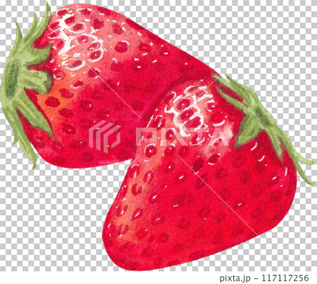 Strawberry dessert with food and drink watercolor png icon 117117256
