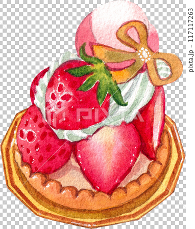 Strawberry dessert with food and drink watercolor png icon Strawberry dessert with food and drink watercolor png icon 117117263