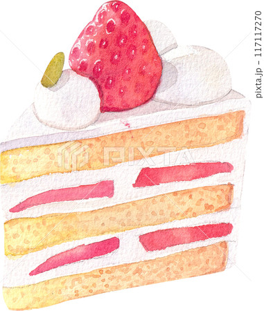 Strawberry dessert with food and drink watercolor png icon 117117270