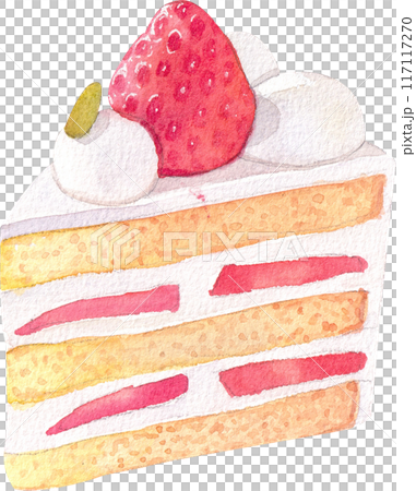 Strawberry dessert with food and drink watercolor png icon 117117270