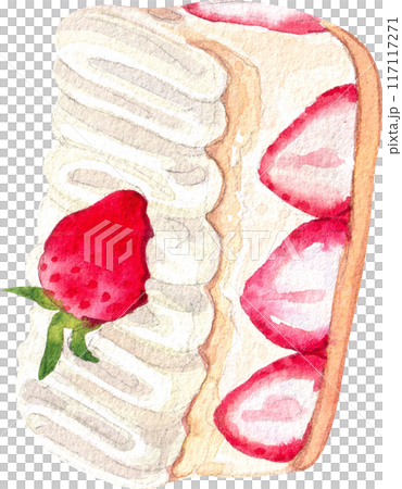 Strawberry dessert with food and drink watercolor png icon 117117271