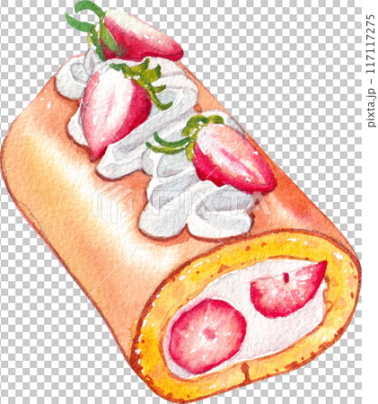 Strawberry dessert with food and drink watercolor png icon 117117275