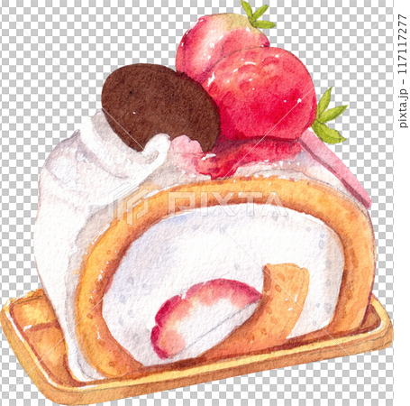 Strawberry dessert with food and drink watercolor png icon Strawberry dessert with food and drink watercolor png icon 117117277