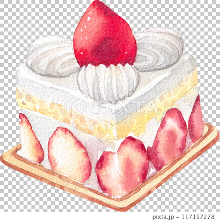 Strawberry dessert with food and drink watercolor png icon 117117278