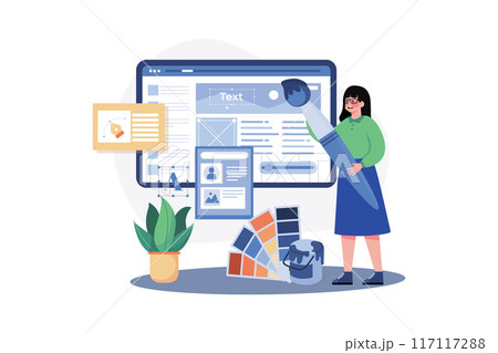 Designers drawing website ux app development. Designers drawing website ux app development. 117117288
