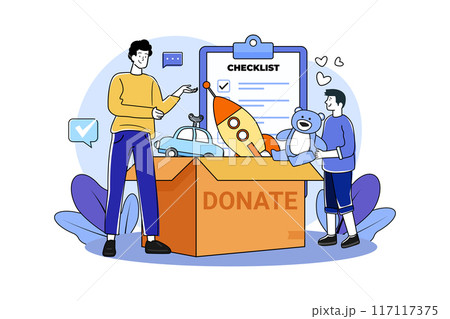 Children donate toys to charity Children donate toys to charity 117117375