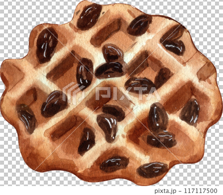 Waffles with fruit fillings.Sweet pastries with cream and fruits.PNG watercolor icon Waffles with fruit fillings.Sweet pastries with cream and fruits.PNG watercolor icon 117117500