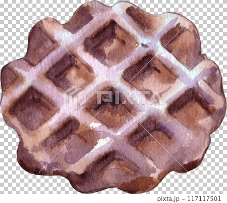 Waffles with fruit fillings.Sweet pastries with cream and fruits.PNG watercolor icon Waffles with fruit fillings.Sweet pastries with cream and fruits.PNG watercolor icon 117117501