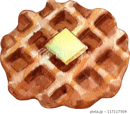 Waffles with fruit fillings.Sweet pastries with cream and fruits.PNG watercolor icon Waffles with fruit fillings.Sweet pastries with cream and fruits.PNG watercolor icon 117117504