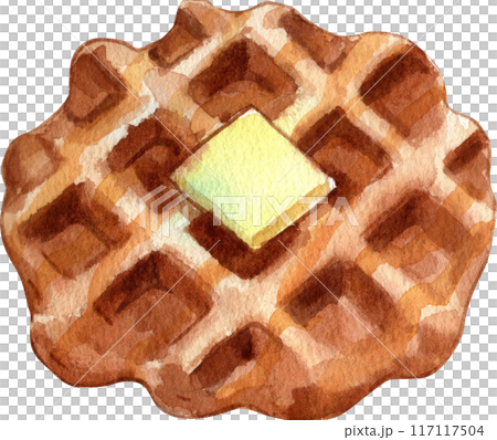Waffles with fruit fillings.Sweet pastries with cream and fruits.PNG watercolor icon Waffles with fruit fillings.Sweet pastries with cream and fruits.PNG watercolor icon 117117504