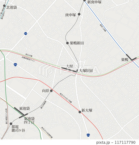 大塚駅の半径1キロ地図_文字あり 117117790