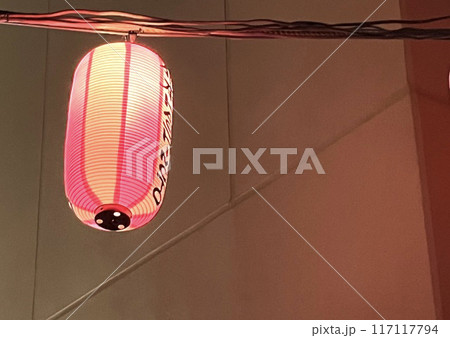 夏祭りのちょうちん ピンク 117117794
