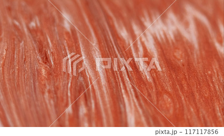 Acrylic marble. Ink wave. Blur red white color sparkling particles texture liquid polish blend flow decorative abstract art background. Acrylic marble. Ink wave. Blur red white color sparkling particles texture liquid polish blend flow decorative abstract art background. 117117856