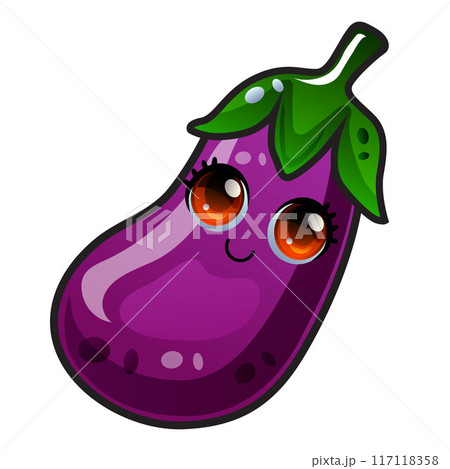 gradient eggplant cartoon sticker 117118358