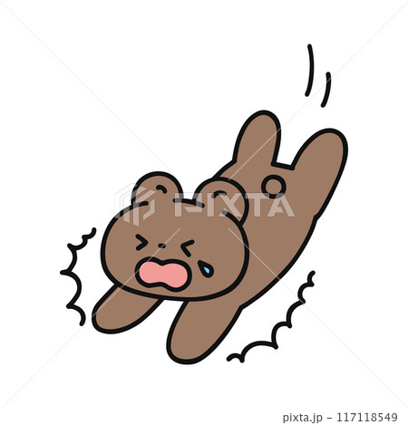 転んでしまった可愛いクマ 転んでしまった可愛いクマ 117118549
