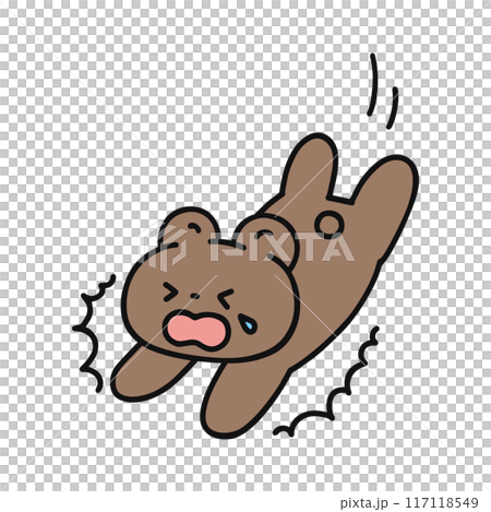 転んでしまった可愛いクマ 転んでしまった可愛いクマ 117118549