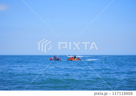 motor boats on the summer sea 117118808