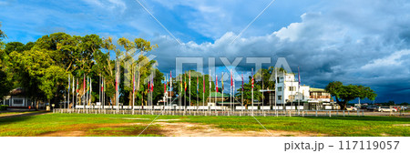 National Assembly on Independence Square in Paramaribo, the capital of Suriname in South America 117119057