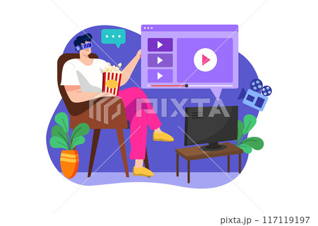Virtual Reality Illustration concept on white background 117119197
