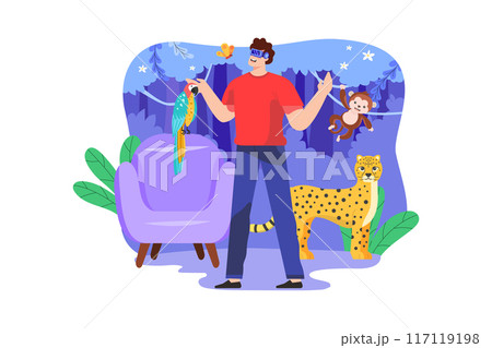 Virtual Reality Illustration concept on white background 117119198