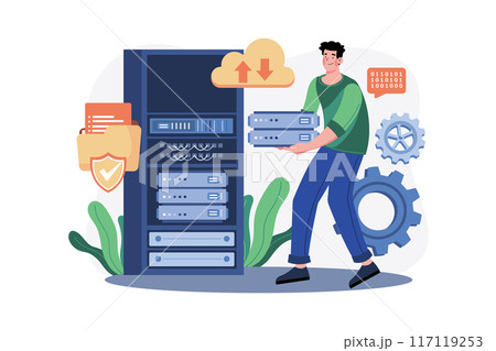 Server Maintenance Illustration concept on white background Server Maintenance Illustration concept on white background 117119253
