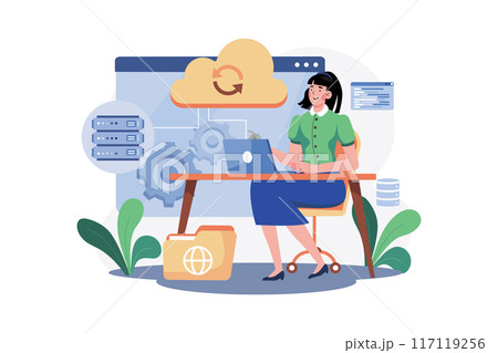 Server Maintenance Illustration concept on white background 117119256