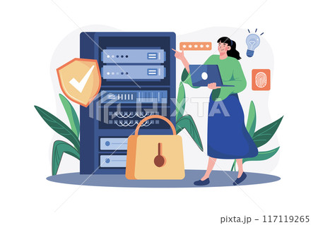 Server Maintenance Illustration concept on white background 117119265