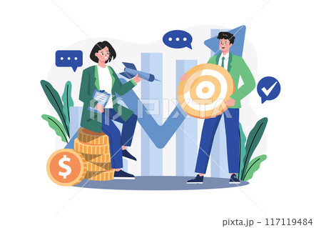 Strategic Planning Illustration concept. A flat illustration isolated on white background Strategic Planning Illustration concept. A flat illustration isolated on white background 117119484