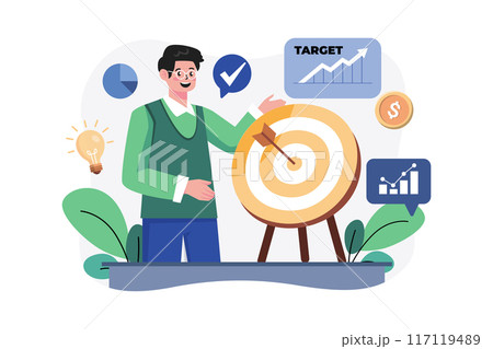 Strategic Planning Illustration concept. A flat illustration isolated on white background Strategic Planning Illustration concept. A flat illustration isolated on white background 117119489