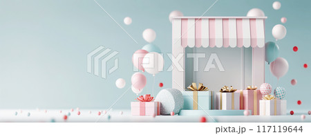 Sale and Shopping Concept Design Background with Space for Your Text or Logo 117119644