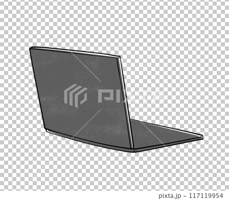 Laptop computer seen from behind 117119954