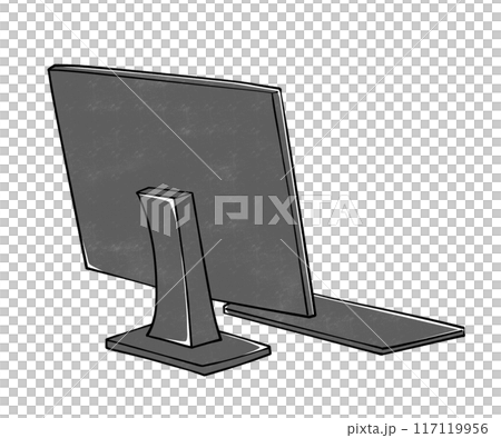 A desktop computer seen from behind 117119956